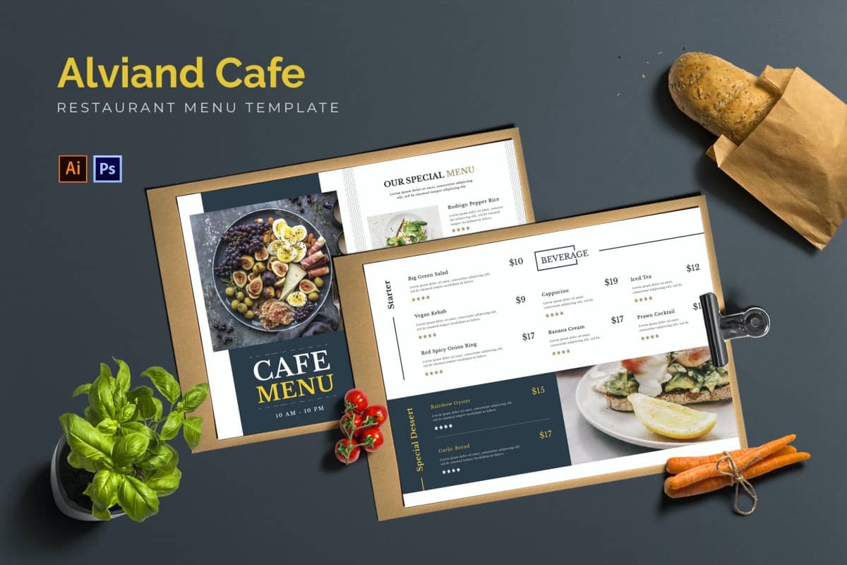 Alviand Cafe – 餐厅菜单设计