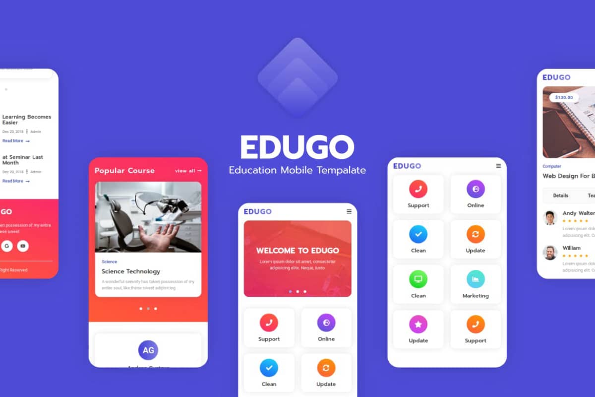 Edugo – 教育移动模板