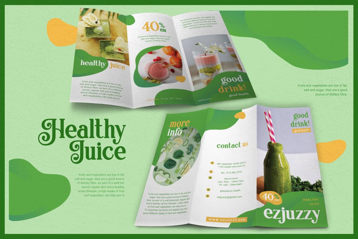 Fresh Abstract Healthy Juice – Brochure 新鲜抽象健康果汁-宣传册