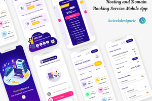 托管和域名预订服务移动应用程序UI套件