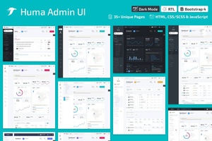 Huma管理仪表板专业版-引导4管理模板