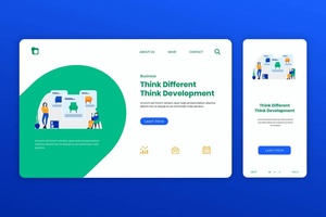 扁平概念插画着陆页