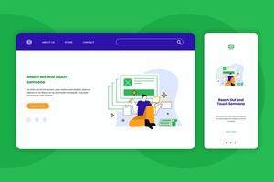 扁平概念商务插画