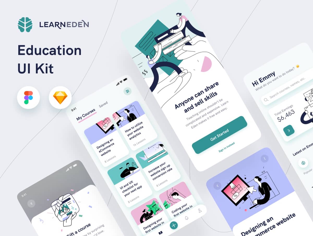 Learn Eden教育应用程序UI套件