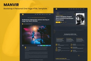 Manvir – Bootstrap 4 专业单页 HTML