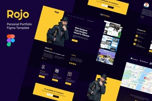 Rojo-个人作品Figma模板